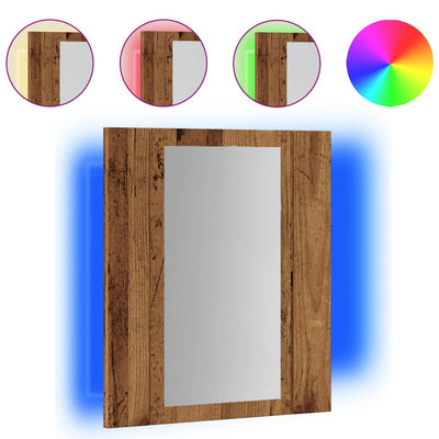 LED peilikaappi vanha puu 40x12x45 cm tekninen puu
