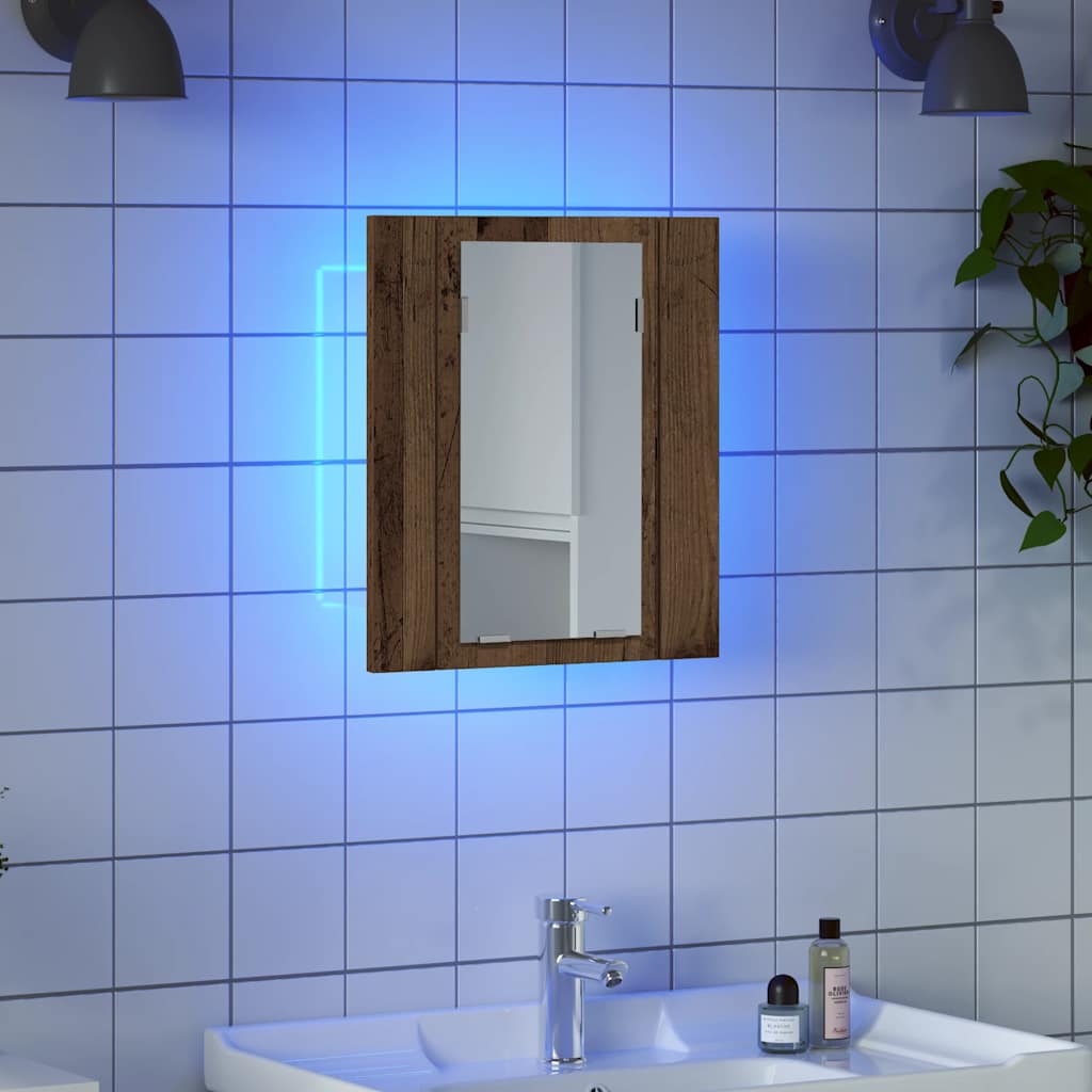 Vanha puu led peilikaappi Leun 40x12x45cm (puinen)