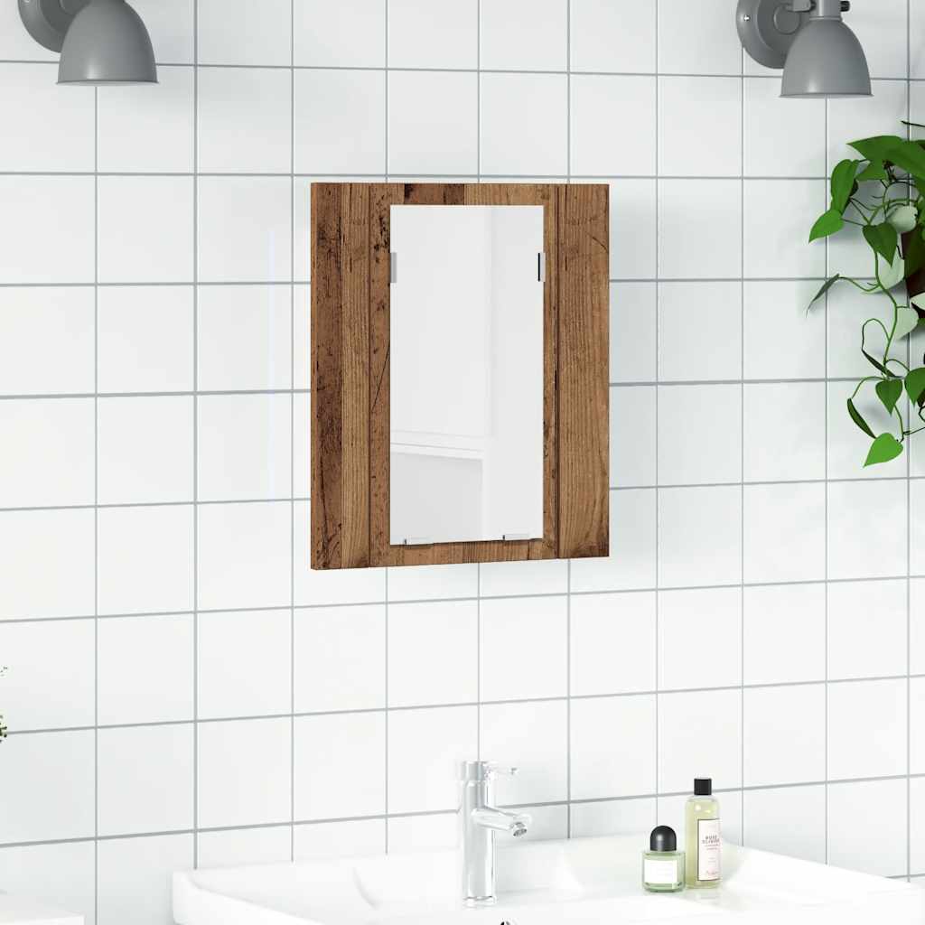 Vanha puu led peilikaappi Leun 40x12x45cm (puinen)