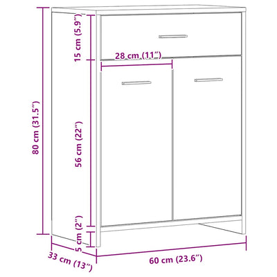 Artesaani tammi kylpyhuoneen kaappi Feneda 60x33x80cm (puinen)