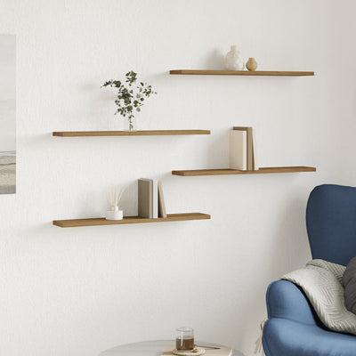 Seinähyllyt 4 kpl artesaani tammi 60x20x1,5 cm tekninen puu