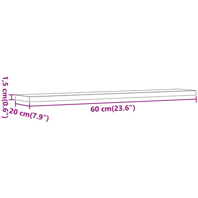 Seinähyllyt 4 kpl artesaani tammi 60x20x1,5 cm tekninen puu