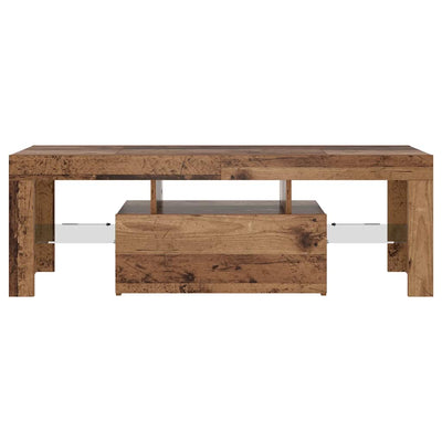 Vanha puu tv-kaappi led-valoilla Lupeanu 120x36,5x40cm (teknillinen puu)