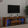 TV-kaappi LED-valoilla vanha puu 120x36,5x40 cm teknillinen puu