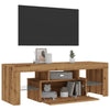 TV-kaappi LED-valoilla käsityöläinen tammi 120x36,5x40 cm