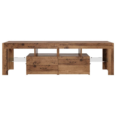 Vanha puu tv-kaappi led-valoilla Grozdana 140x36,5x40cm (teknillinen puu)