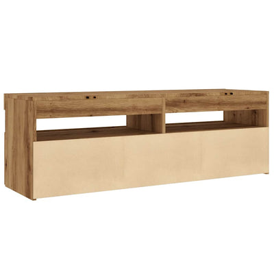 TV-kaappi LED-valoilla käsityöläinen tammi 120x35x40 cm