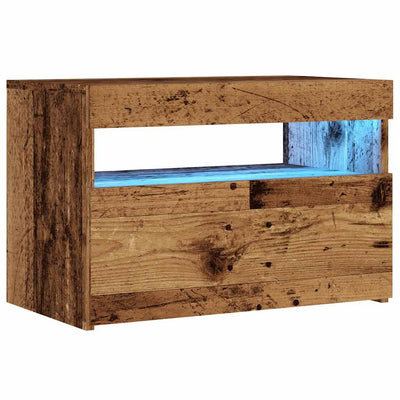 TV-kaappi LED-valoilla Old Wood 60x35x40 cm Engineered Wood