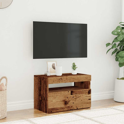 TV-kaappi LED-valoilla Old Wood 60x35x40 cm Engineered Wood