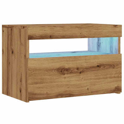 TV-kaappi LED-valoilla käsityöläinen tammi 60x35x40 cm