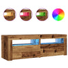 TV-kaappi LED-valoilla vanha puu 120x35x40 cm teknillinen puu