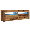 TV-kaappi LED-valoilla vanha puu 120x35x40 cm teknillinen puu