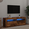 TV-kaappi LED-valoilla vanha puu 120x35x40 cm teknillinen puu