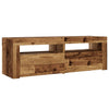 TV-kaappi LED-valoilla vanha puu 120x35x40 cm teknillinen puu