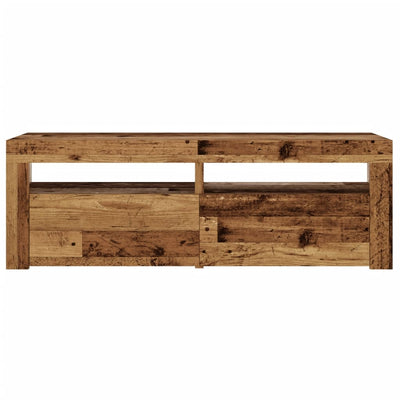 TV-kaappi LED-valoilla vanha puu 120x35x40 cm teknillinen puu