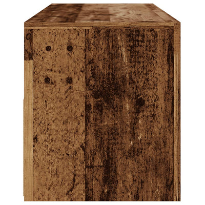 TV-kaappi LED-valoilla vanha puu 120x35x40 cm teknillinen puu