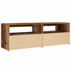 TV-kaappi LED-valoilla vanha puu 120x35x40 cm teknillinen puu