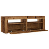 TV-kaappi LED-valoilla vanha puu 120x35x40 cm teknillinen puu