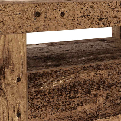 Vanha puu tv-kaappi led-valoilla Athema 120x35x40cm (teknillinen puu)