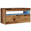 TV-kaappi LED-valoilla vanha puu 75x35x40 cm teknillinen puu