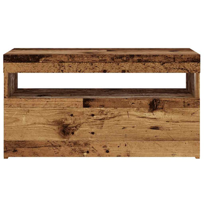 TV-kaappi LED-valoilla vanha puu 75x35x40 cm teknillinen puu