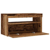 TV-kaappi LED-valoilla vanha puu 75x35x40 cm teknillinen puu