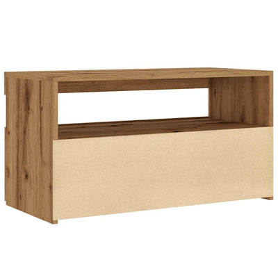 TV-kaappi LED-valoilla käsityöläinen tammi 75x35x40 cm