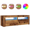 TV-kaappi LED-valoilla vanha puu 120x35x40 cm teknillinen puu
