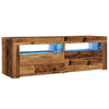 TV-kaappi LED-valoilla vanha puu 120x35x40 cm teknillinen puu