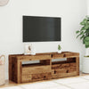 TV-kaappi LED-valoilla vanha puu 120x35x40 cm teknillinen puu