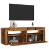 TV-kaappi LED-valoilla vanha puu 120x35x40 cm teknillinen puu