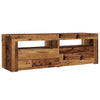 TV-kaappi LED-valoilla vanha puu 120x35x40 cm teknillinen puu