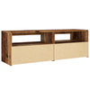 TV-kaappi LED-valoilla vanha puu 120x35x40 cm teknillinen puu