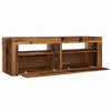TV-kaappi LED-valoilla vanha puu 120x35x40 cm teknillinen puu