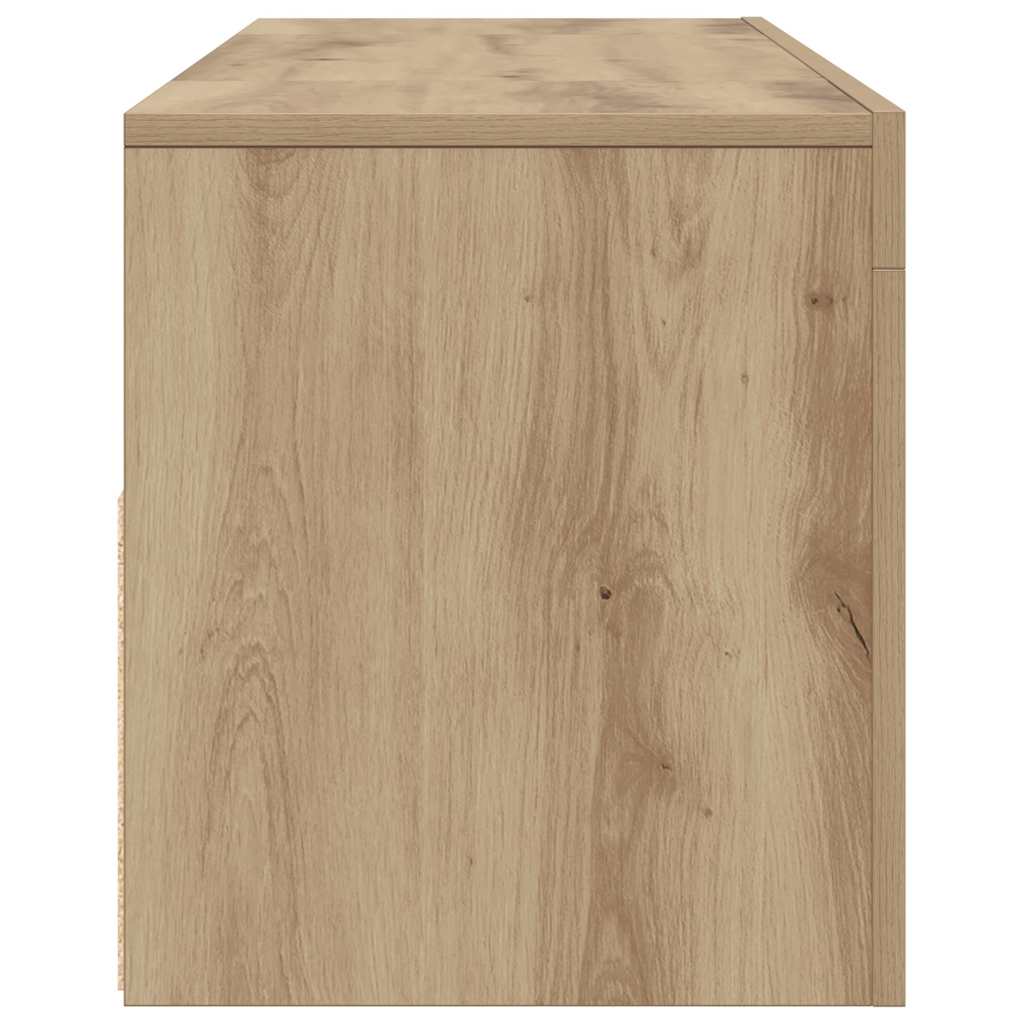 Käsityöläinen tammi tv-kaappi led-valoilla Nunut 120x35x40cm