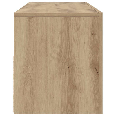 Käsityöläinen tammi tv-kaappi led-valoilla Nunut 120x35x40cm