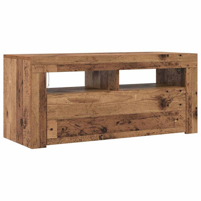 Vanha puu tv-kaappi led-valoilla Sanaa 90x35x40cm (teknillinen puu)