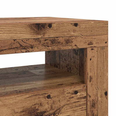 Vanha puu tv-kaappi led-valoilla Sanaa 90x35x40cm (teknillinen puu)