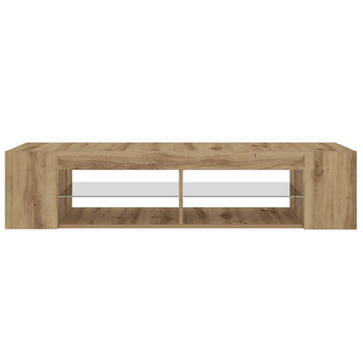 TV-kaappi LED-valoilla käsityöläinen tammi 135x39x30 cm