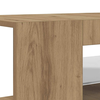 Käsityöläinen tammi tv-kaappi led-valoilla Christelle 135x39x30cm