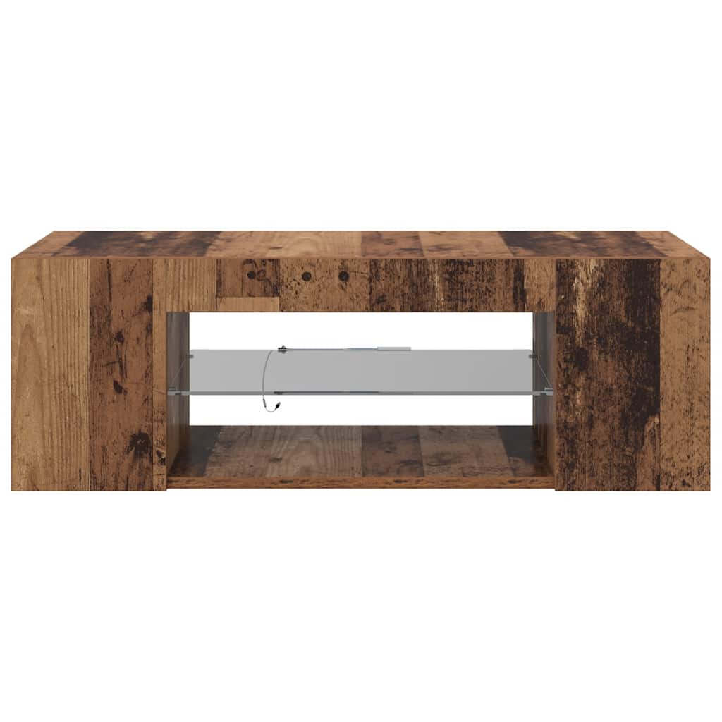 Vanha puu tv-kaappi led-valoilla Jair 90x39x30cm (teknillinen puu)