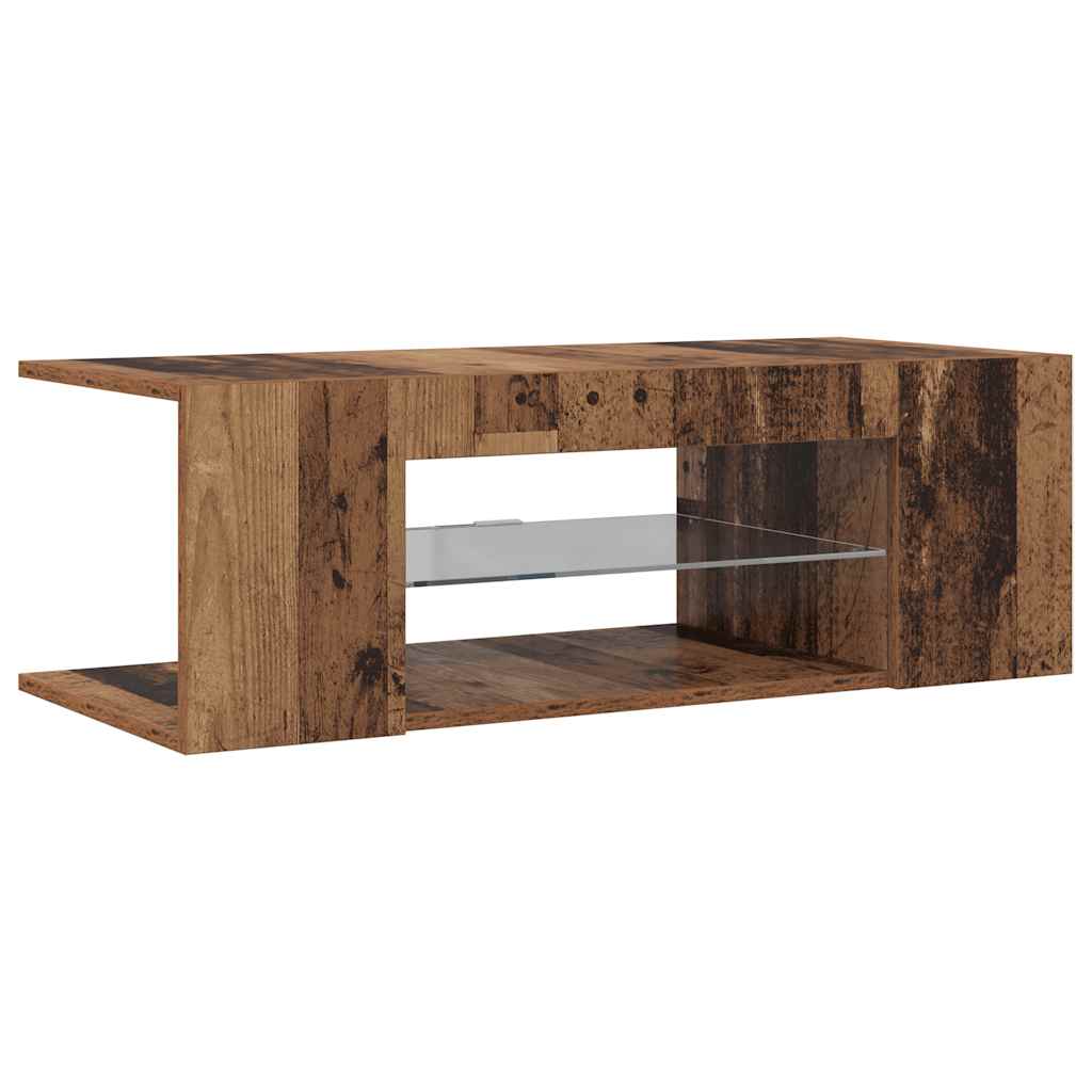 Vanha puu tv-kaappi led-valoilla Jair 90x39x30cm (teknillinen puu)