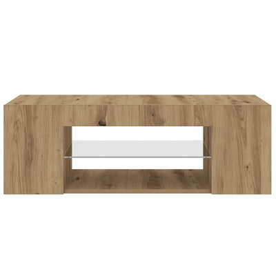 TV-kaappi LED-valoilla käsityöläinen tammi 90x39x30 cm