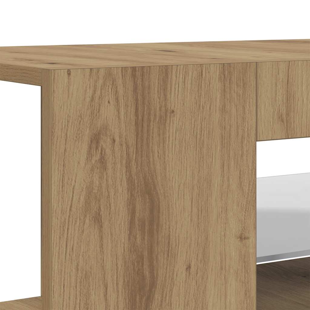 Käsityöläinen tammi tv-kaappi led-valoilla Jair 90x39x30cm
