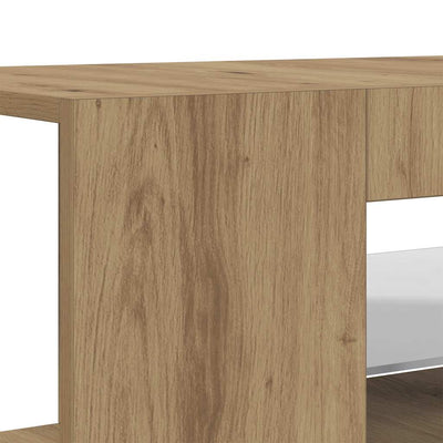 Käsityöläinen tammi tv-kaappi led-valoilla Jair 90x39x30cm