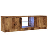 TV-kaappi LED-valoilla vanha puu 120x30x36 cm teknillinen puu