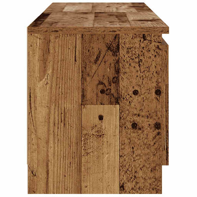 TV-kaappi LED-valoilla vanha puu 120x30x36 cm teknillinen puu