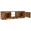 TV-kaappi LED-valoilla vanha puu 120x30x36 cm teknillinen puu