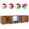 TV-kaappi LED-valoilla Vanha puu 140x40x35,5 cm Teknillinen puu