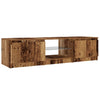 TV-kaappi LED-valoilla Vanha puu 140x40x35,5 cm Teknillinen puu
